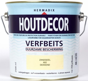Hermadix Houtdecor dekkend 602 zandgeel 2500 ml