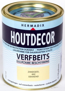 Hermadix Houtdecor dekkend 602 zandgeel 750 ml