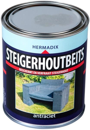 Hermadix Steigerhoutbeits antraciet 750 ml