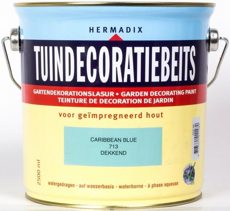 Hermadix Tuindecoratiebeits dekkend 713 caribbean blue 2500 ml