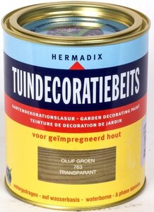 Hermadix Tuindecoratiebeits transparant 763 olijf groen 750 ml (1)