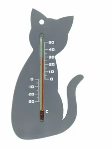 Muurthermometer Grijs Kat - afbeelding 1