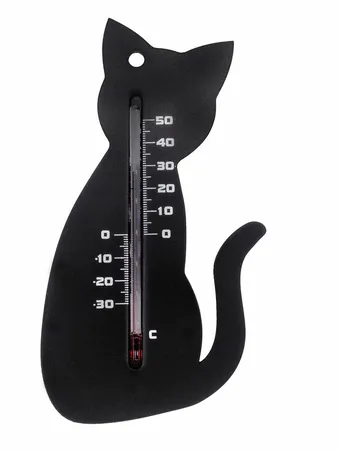 Muurthermometer Zwart Kat - afbeelding 1