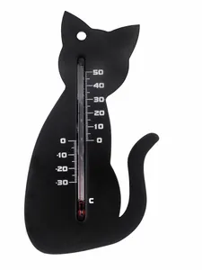 Muurthermometer Zwart Kat - afbeelding 1