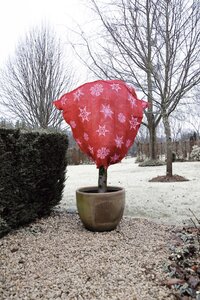 Winterafdekhoes jute met koord rood Ø75x100cm 200 g/m² - afbeelding 4